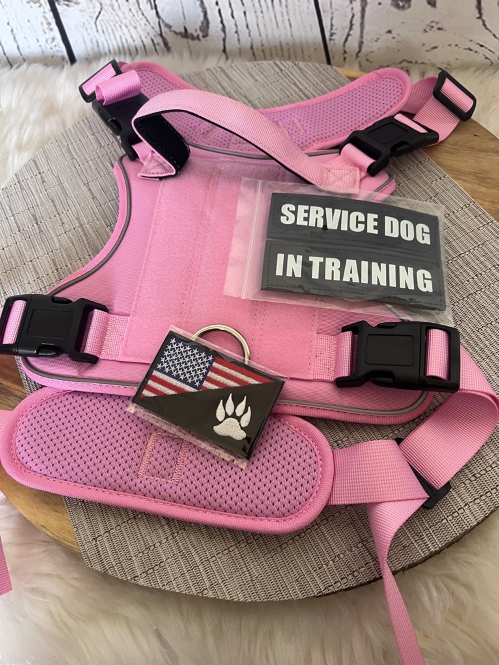 Tactical Dog Harness for Dog, Heavy Duty Service Working Pink Vest Size X-Large